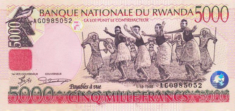 卢旺达 5000法郎 1998-世界钱币收藏网|外国纸