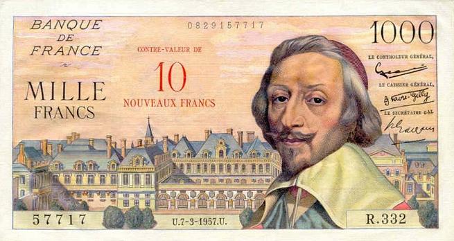 法国 10法郎 1957.-世界钱币收藏网|外国纸币收