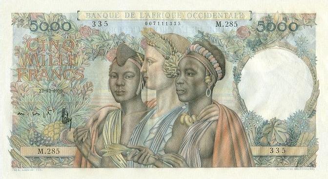 法属西非 5000法郎 1950.-世界钱币收藏网|外国